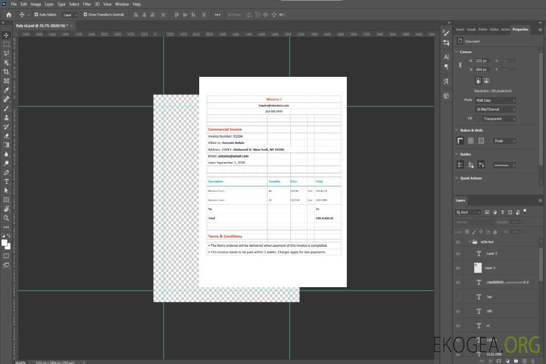 Exemple de modèle de facture commerciale template Exemple de modèle de facture commerciale template